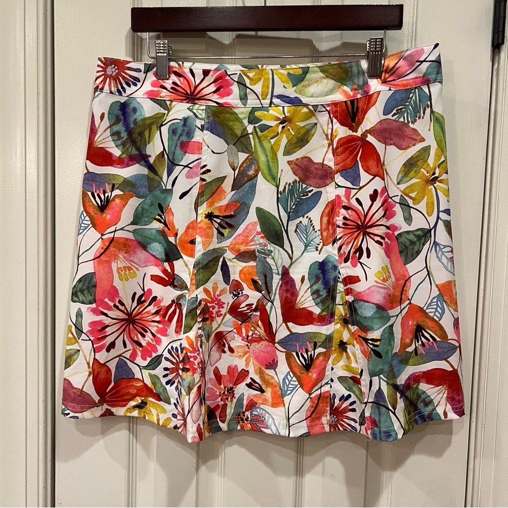 Rip Skirt Ripskirt Hawaii Wildflower Floral Wrap Skirt Length 2 Little Leg Large - Picture 3 of 6